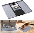 URMONA Waterproof Silicone Under Sink Mat 22'' x 19'' Shelf Liner for Kitchen and Bathroom, Cabinet and Counter Protector, Storage and Organizers, Litter Mat, Pet Cat Puppy Essentials(Light Grey) by URMONA