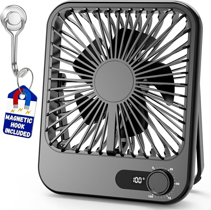 Portable Fan Rechargeable- 4000mAh mall Mini Desk Fan 100 Speed Wind Adjustable, Mini Silent Battery Powered Personal Desktop Fan for Bedroom Bedside, Office, Travel Essentials by Zaardend