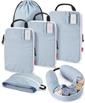 BAGSMART Compression Packing Cubes with Fillable Neck Pillow for Clothes | 1 Wearable Neck Pillow & 5 Travel Bags to Avoid Baggage Fees, Durable, Tear Resistant Washable Taslan Fabric with Card Slots by BAGSMART