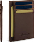 Travelambo 100% Genuine Leather Wallet for Men and Women, Slim Minimalist RFID Blocking Front Pocket Credit Card Holder with Gift Box by Travelambo