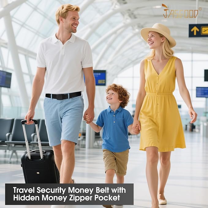 Travel Security Money Belt with Hidden Money Pocket - Cashsafe Anti-Theft Wallet Unisex Nickel free Nylon Belt by JASGOOD - Image 7