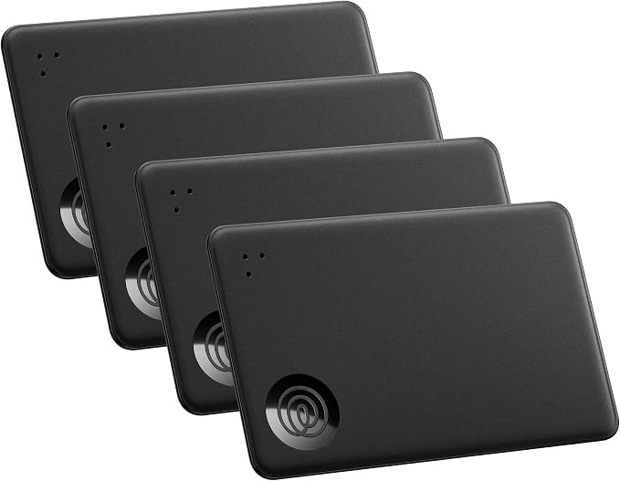Life360 Tile Slim Bundle - Wallet Finder, Bluetooth Tracker and Item Locator for Luggage Tags, Passports and More. Both iOS and Android Compatible. Phone Finder. 4-Pack (Black) by Life360