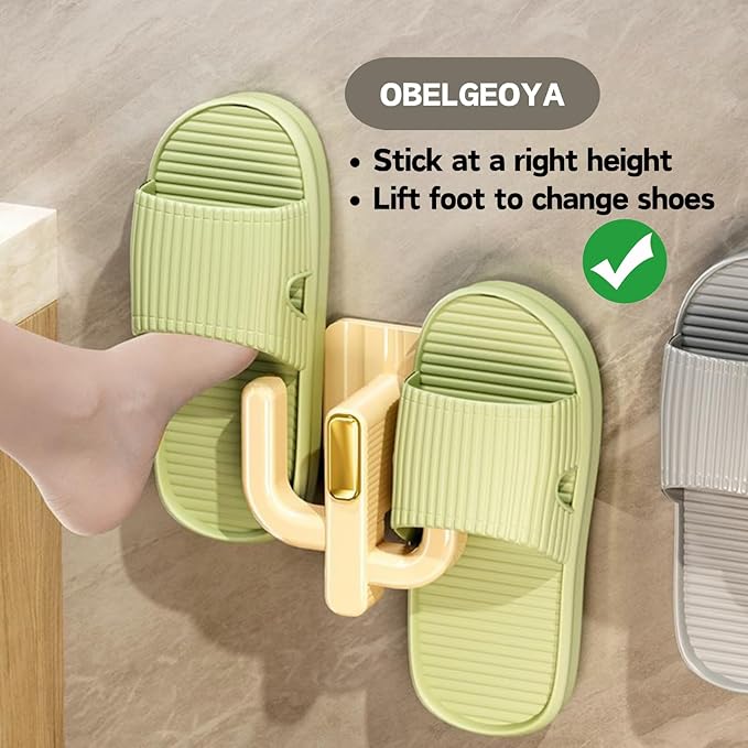 Wall Mounted Shoe Rack (4 Pack) - Versatile Hanging Organizer with Hooks for Slippers, Hats, Towels & Keys, No-Drill Adhesive Organizer Shelf Storage for Home & RV, White & Green - Image 4