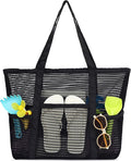Fammart Mesh Beach Bag for Women, Summer Straw Tote Hobo Pool Bags with Zipper Pocket, Travel Vacation Cruise Essentials 2026 by Fammart