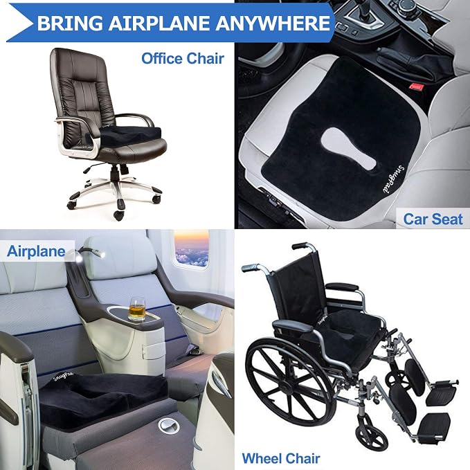 Orthopedic Memory Foam Seat Cushion for Office Chair Sciatica Tailbone Back Pain Relief Sitting Pillows - Truck Driver Cars Front Seats Pillow Wheelchair Kitchen Chairswith with No-Slip Bottom - Image 3