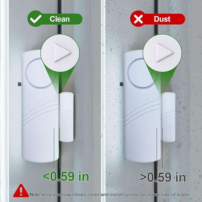 Door Window Alarm, 90dB Door Alarms Sensor for Kids Safety, Home Security, Door Window Burglar Alarm, Window Pool Alarms for Home, Apartments, Offices, Hotel Rooms (6pack) - Image 7