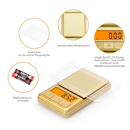 Mini Pocket Scale 100g/0.01g, Digital Gram Scale with Cover, Small Travel Ounce Scale for Food, Herbs, Spices, Gold, Jewelry, Coins,Kitchen (Battery Included - Image 3