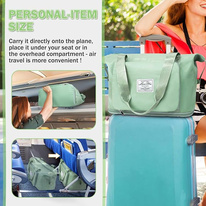 Ranslen Large Capacity Folding Travel Bag,Expansion Travel Duffel Bag with Dry and Wet Separation Portable Travel Duffel Bag - Image 2