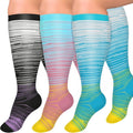Diu Life 3 Pairs Plus Size Compression Socks for Women and Men Wide Calf Extra Knee High Support for Circulation by DiuLife