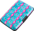 RFID Blocking Small Metal Credit Card Holder Wallet for Women Men Business Aluminum Protector Sleeves Slim Mini Cards Case (Pink Flamingos) by Kaabao