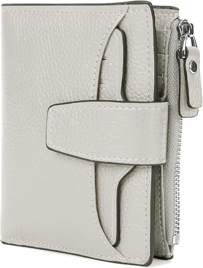 Women's RFID Blocking Leather Small Compact Bi-fold Zipper Pocket Wallet Card Case Purse with id Window - Image 6