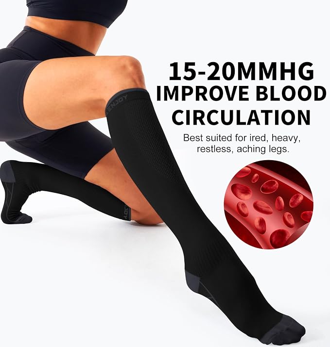 Compression Socks for Women & Men (3 pairs) - Best Support for Nurses, Running, Hiking, Recovery & Flight Socks - Image 4