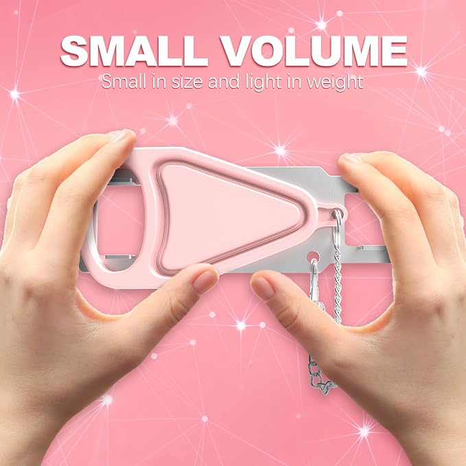 Portable Door Lock for Home Hotel Safety, Door Latch Security Lock for Additional Privacy and Safety in Hotel, Apartment,and College Prevent Unauthorized Enty, Pink 2 Pieces - Image 4