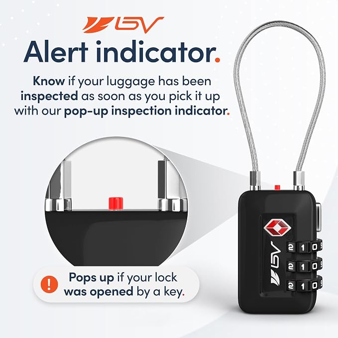 TSA Accepted Luggage Travel Lock, Set-Your-Own Combination Lock for School Gym Locker, Luggage Suitcase Baggage Locks, Filing Cabinets, Toolbox, Case (Black, 2 Pack) - Image 3
