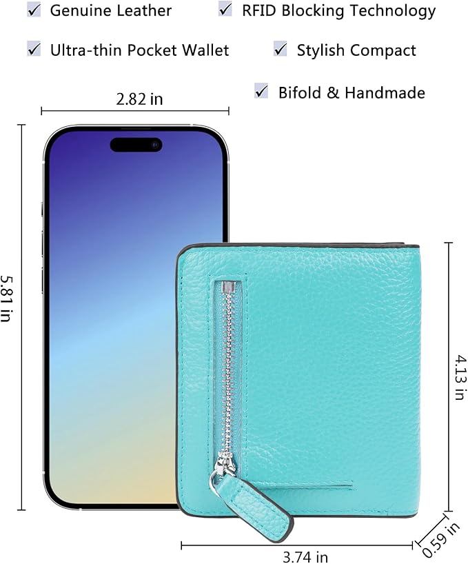 Small Leather Wallet for Women, Ladies Credit Card Holder RFID Blocking Women's Mini Bifold Pocket Purse - Image 5