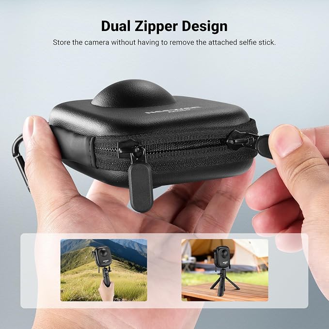 NEEWER Storage Case Compatible with DJI Osmo 360 Only, Protective Portable Splashproof Dustproof Travel PU Hard Shell Carrying Bag Action Camera Accessories with Carabiner, AC040 - Image 4