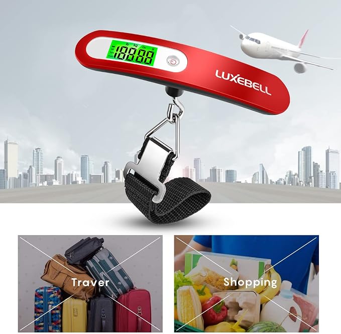 Digital Luggage Scale Vacation Travel Essentials Accessories Gifts for Traveler Portable Suitcase Handheld Weight Scale 110 lbs Hanging Baggage Travel Must Haves - Image 6