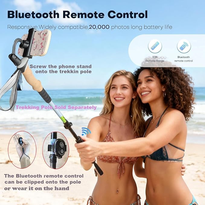 Phone Stand Tripod with Wireless Remote - Lightweight Adjustable Phone Holder for iPhone Samsung, Desk Bed Tabletop Mini Tripod(Mini) - Image 4
