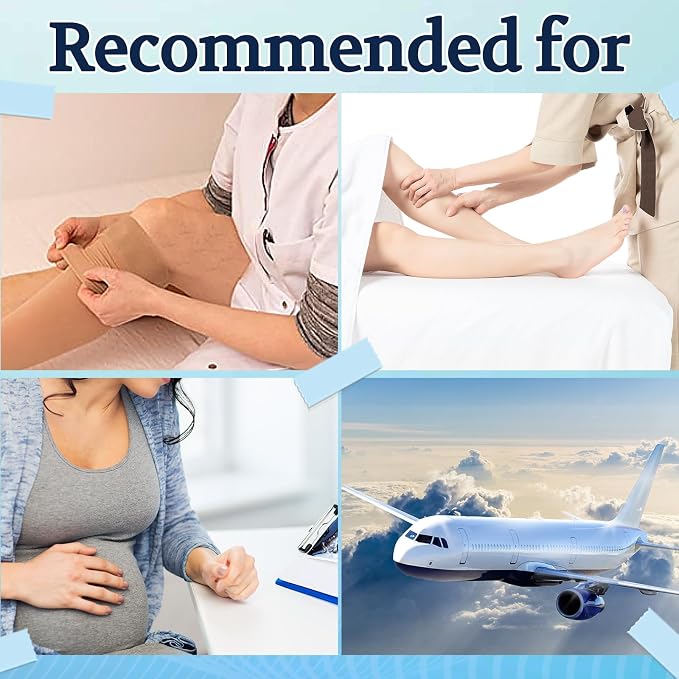 Lin Performance 20-30 mmHg Medical Calf Compression Sleeve for Women and Men Lightweight Footless Socks for Travel Flight Daily Comfort - Image 3