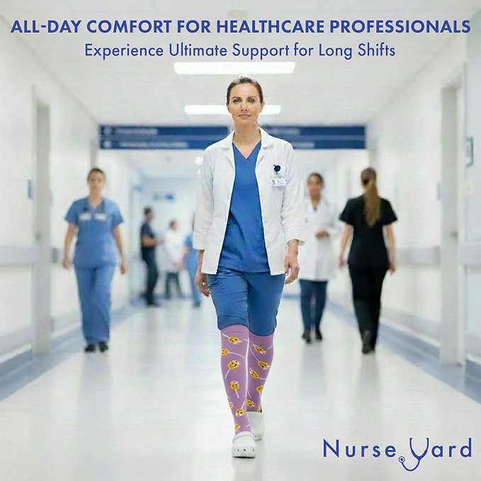 Compression Socks for Nurses - Women & Men - 20-30mmHg Graduated Compression, For Medical Staff, Athletes - 1 Pair - Image 6