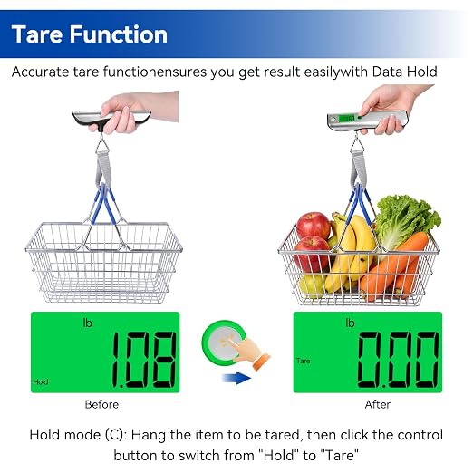 110lb Digital Luggage Scale with Overweight Alert for Air Travel | Bubble Level, 3 ft Tape Measure, Backlit LCD Display, Portable Handheld Hanging Scale for Travel, Fishing, Hunting, Home Use - Image 8