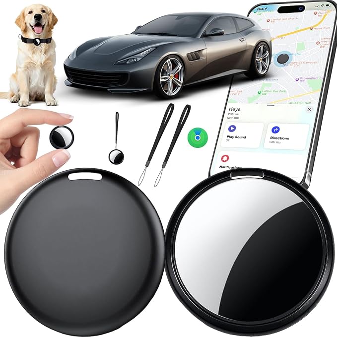 GPS Tracker for Vehicles No Subscription for iOS Only - 2 Pack | Undetectable Car Tracker, Precise Location Bluetooth Tag Compatible with Apple Find My for Key Luggage Kid Pet by RGIMF