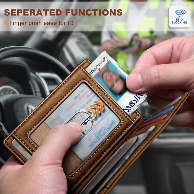 BULLIANT Magnetic Slim Leather Airtag Wallet Money Clip For Men 12Cards | RFID Blocking | Easy Access | Gift Boxed | Pocket Fit - Image 5
