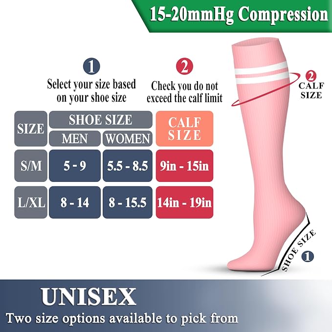 QUXIANG Copper Compression Socks for Women & Men Circulation (8 Pairs) - Best for Running Athletic Cycling - 15-20 mmHg - Image 6