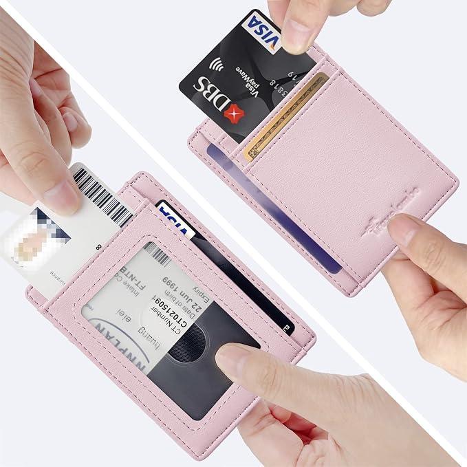 Travelambo Front Pocket Minimalist Leather Slim Wallet RFID Blocking Medium Size - Image 3