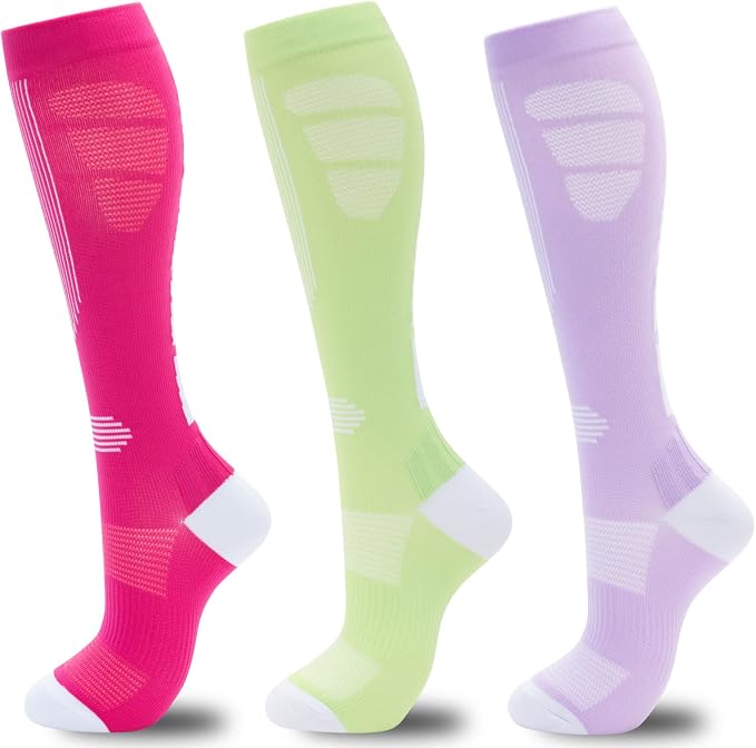 fenglaoda Compression Socks for Women Men 3 Pairs Graduated Compression Support Circulation Socks for Nurses by fenglaoda