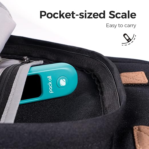 pack all Digital Luggage Scale for Travel, 110Lbs Capacity, 0.1Lb Precision | Handheld, Backlit LCD Display, Lb/Kg/Oz Conversion, Tare Function, Battery Included, Malachite Blue - Image 7