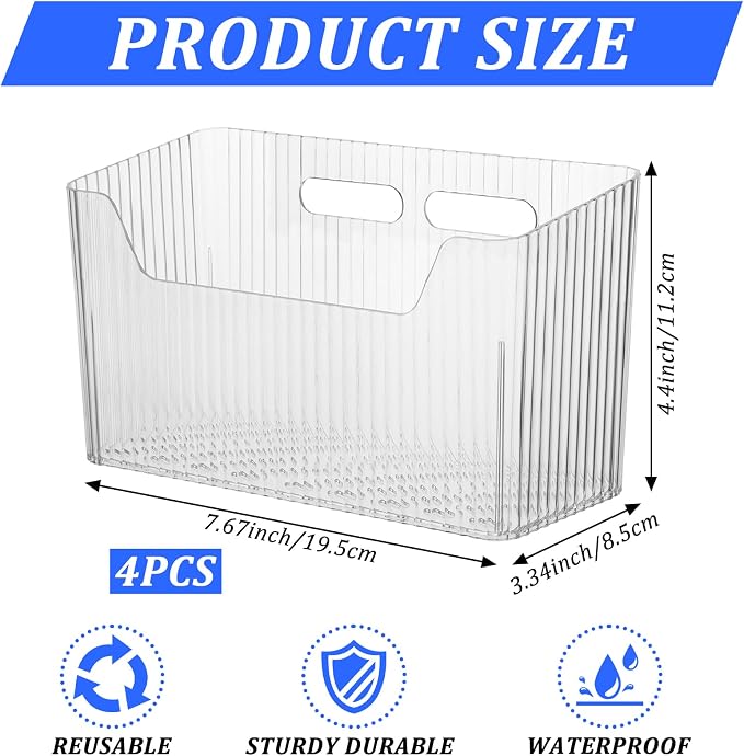 4 PCS Adhesive Kitchen Cabinet Door Organizer Storage Caddy, Clear Lid Organizer Cabinet Door Wall Mounted Pantry Storage Organizer for Food, Under Sink Door Storage Shelf for Kitchen Bathroom Office - Image 2
