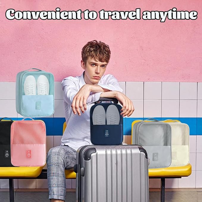 6 PCS Travel Shoe Bag Travel Waterproof Shoe Bag Portable Shoes Bags for Three Pairs of Shoes for Daily Travels, Suitcase (Multiple Colors) - Image 5