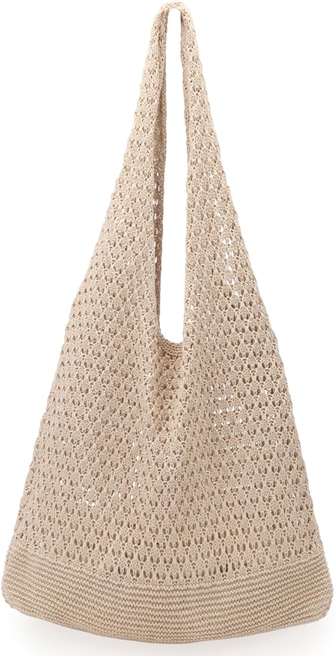 hatisan Crochet Bag for Women, Handmade Knit Beach Tote Bag Summer by Hatisan