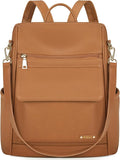 NUBILY Backpack Purse for Women Leather Anti-Theft Mini Backpack Fashion Designer Handbag Convertible Travel Bag Ladies Shoulder Bags, Brown by NUBILY