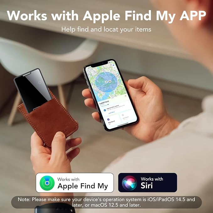 0.09in Slim Wallet Tracker Card for Apple iOS Find My App (1 Pack) | Air Tracking Smart Card for Wallet, Wireless Charging, IP68 Waterproof, Key Finder & Item Locator for Keys, Bags, Passport - Image 6