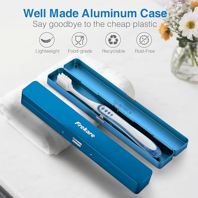 Toothbrush Travel Case Aluminum, Manual Tooth Brush Holder for Traveling | Portable Toothbrush Container for Bathroom, Camping, Business Trip, School - Image 3