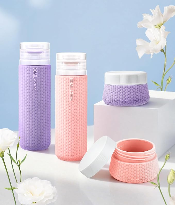 Travel Bottles for Toiletries, TSA Approved 3oz Leak Proof Travel Size Liquid Containers, BPA-Free Refillable Silicone Squeeze Bottles, Ideal for Shampoo Lotion and Conditioner (4 Pack) - Image 7