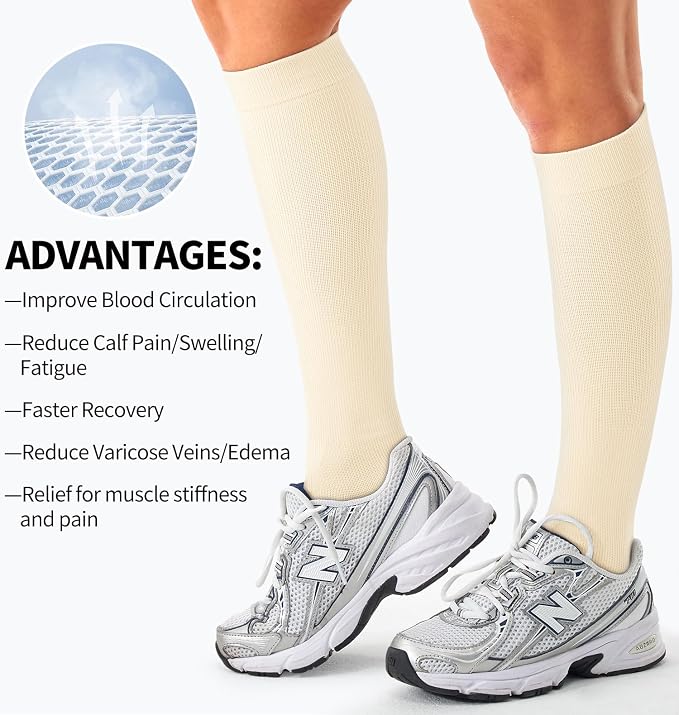 Compression Socks for Women & Men (3 pairs) - Best Support for Nurses, Running, Hiking, Recovery & Flight Socks - Image 6