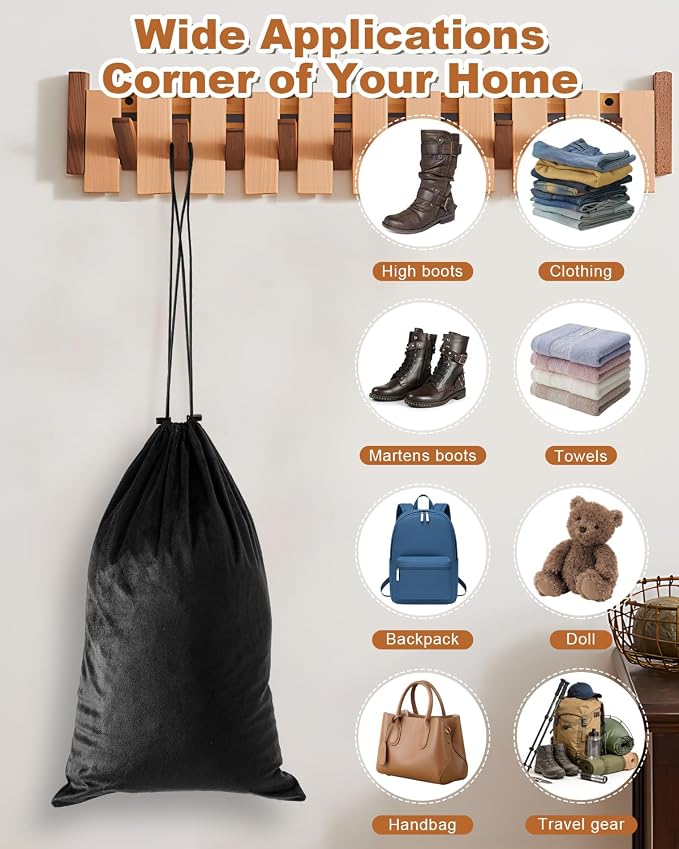 2 Pcs Shoe Bags for Travel, Large Boot Bag, Black Beauty, 21.2x13.3 Inch | Washable & Reusable Travel Shoe Bags, Dustproof Shoe Bags with Drawstring Closure, Suitable for Travel, Home Storage - Image 7
