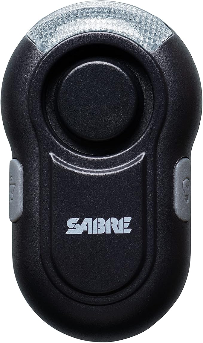 Sabre 2-in-1 Clip-On Personal Alarm with LED Safety Light, 120dB Alarm, Audible Up to 1,300-Feet (395-Meters by SABRE