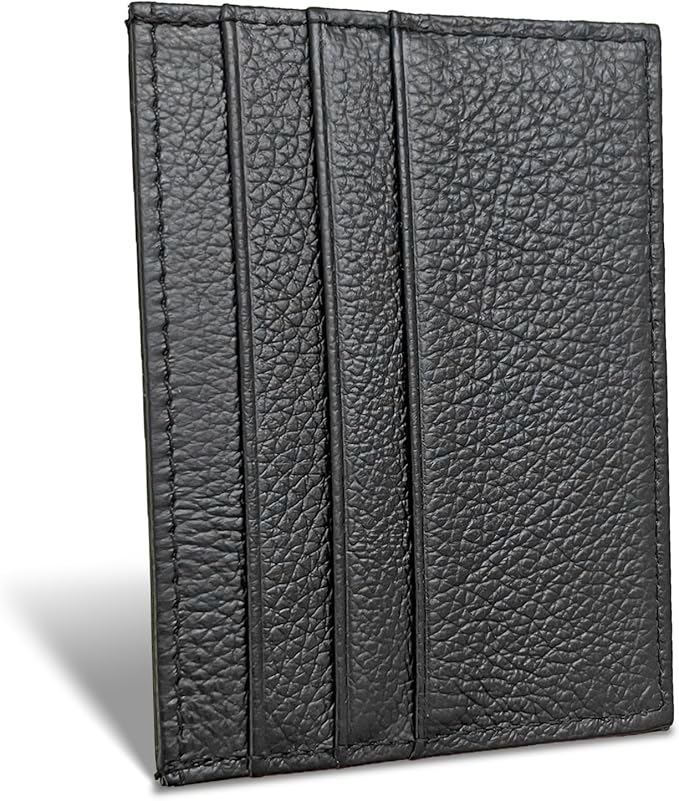WOXVM Credit Card Holder Wallet RFID Blocking Slim Credit Card Cases Holder Premium Leather Minimalist Front Pocket Small Wallet with 6 Card Slots and 1 Pockets for Men Women (Black) by WOXVM