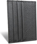 WOXVM Credit Card Holder Wallet RFID Blocking Slim Credit Card Cases Holder Premium Leather Minimalist Front Pocket Small Wallet with 6 Card Slots and 1 Pockets for Men Women (Black) by WOXVM