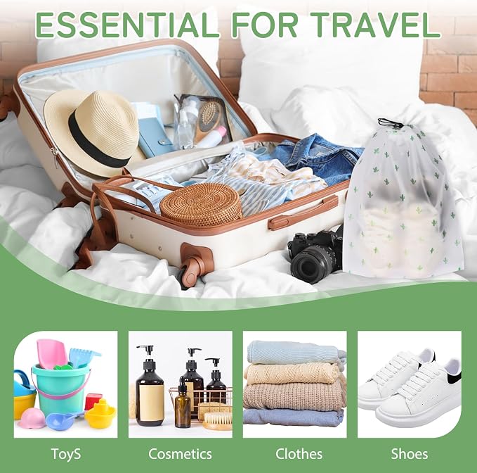 Shoe Bags for Travel, Waterproof Drawstring Shoe Bags for Packing | 15.7" x 11.8" Large Dustproof Portable Travel Shoe Storage Bags Travel Essentials Women and Men - Image 4