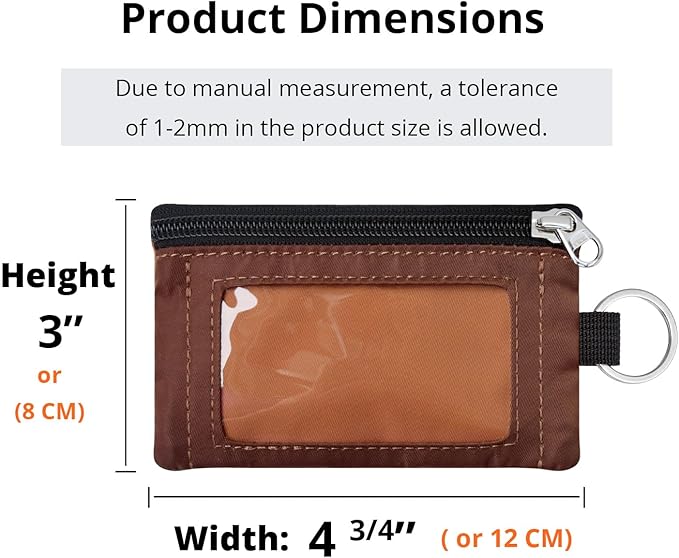 RFID Blocking Travel Wallet with Adjustable Lanyard, Small Nylon Zipper Pouch and Badge Holder for ID, Credit Cards, Cash, Keys, Commuters (Rust+Coffee) - Image 3