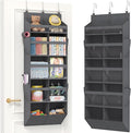 Lifewit 1 Pack Over the Door Organizer, 10 Section Clear Window Hanging Storage with 4 Side Pockets, Sturdy Anti Tilt 40 lbs Load Behind Door for Closet, Bedroom, Bathroom, Nursery, Dorm, Gray by Lifewit