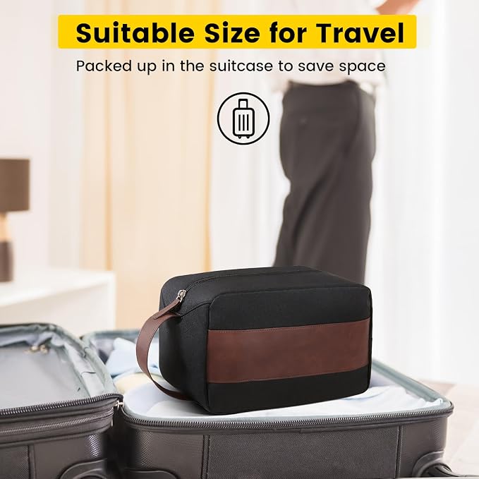 Vorspack Water Resistant Large Travel Toiletry Bag for Men - Black | Travel Bag for Toiletries, Large Capacity, Organized Compartment, Suitable for Shaving Grooming Accessories, Gifts for Men - Image 7