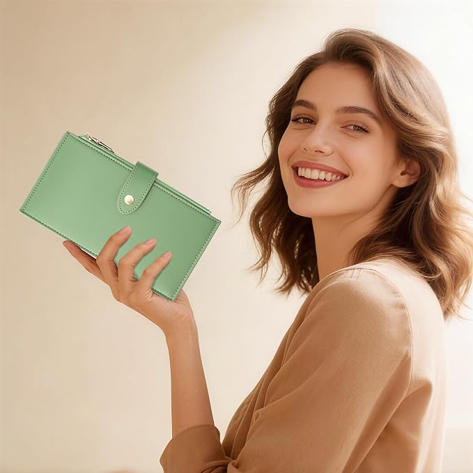 Travelambo Leather Wallets for Women Slim RFID Blocking Bifold Credit Card Holder Wallet - Image 7