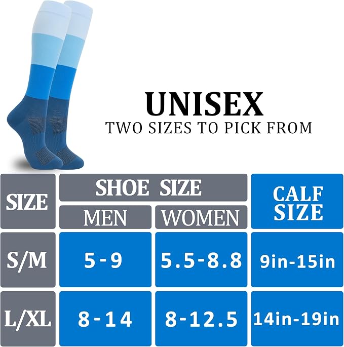 fenglaoda 6 Pairs Compression Socks for Women & Men Knee High Cute Circulation Socks for Nurse Pregnant Travel Athletic - Image 3