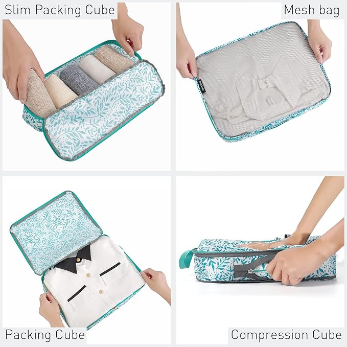 Bagail Ultralight Compression Cubes 7 Set - 3 Packing Cubes, 3 Organizers, and 1 Shoe Bag - Image 3